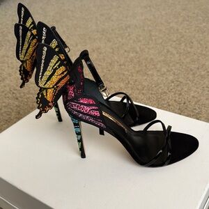 Sophia Webster Black and Yellow Artistic Heels